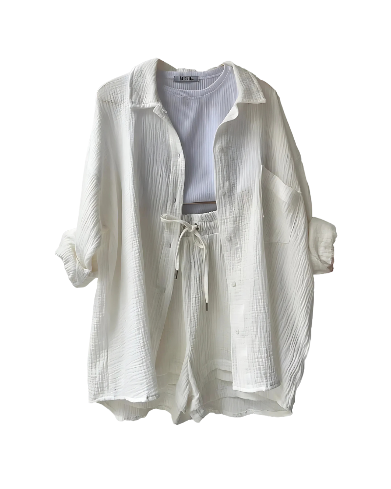 Gracie™ | Completo Corto Buttonato Testurizzato