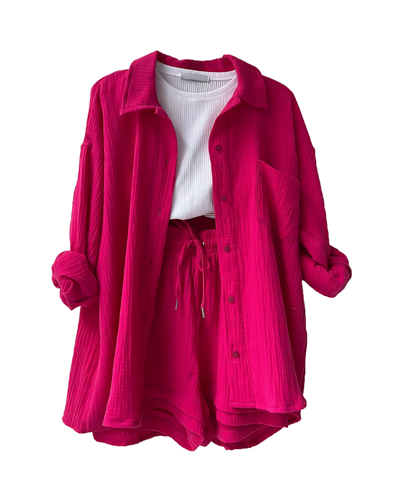 Gracie™ | Completo Corto Buttonato Testurizzato