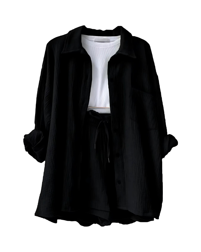 Gracie™ | Completo Corto Buttonato Testurizzato