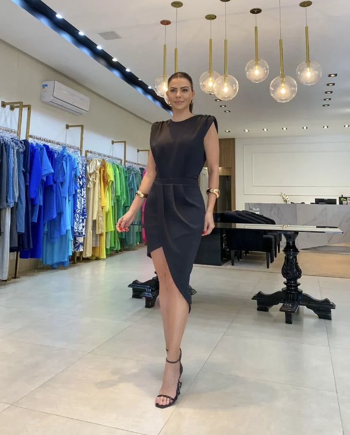 Chris™ | Abito Elegante Casual con Fessura Asimmetrica