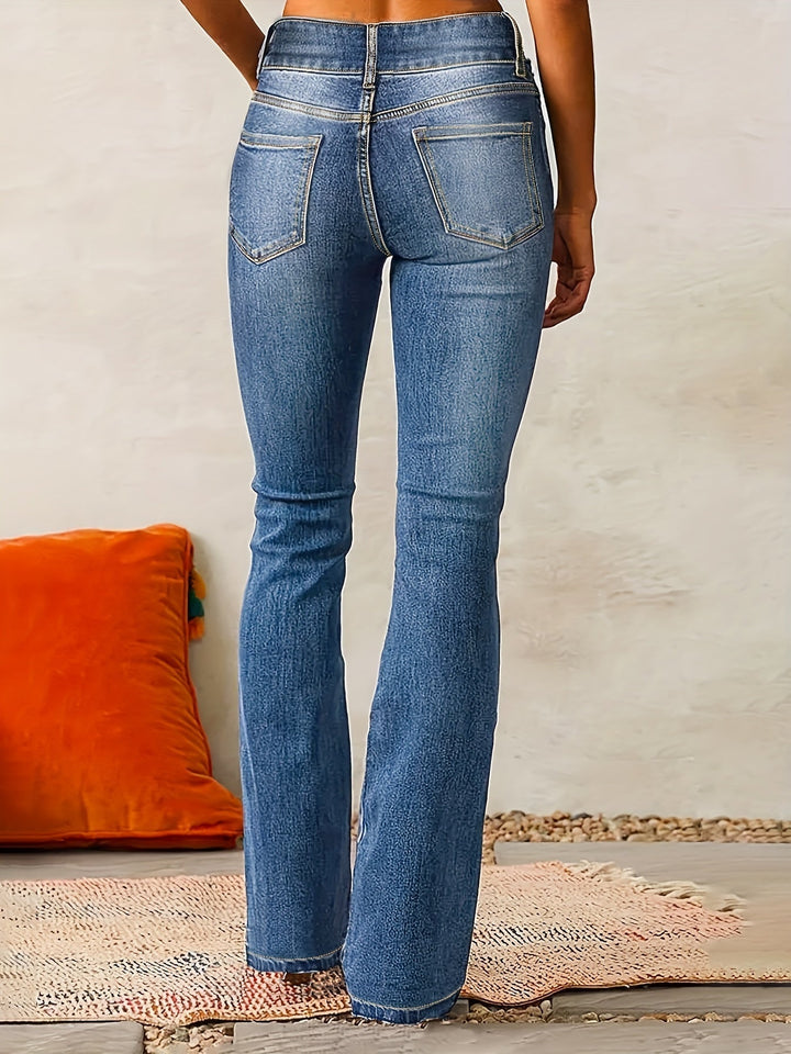 Elaina™ | Jeans svasati a vita alta