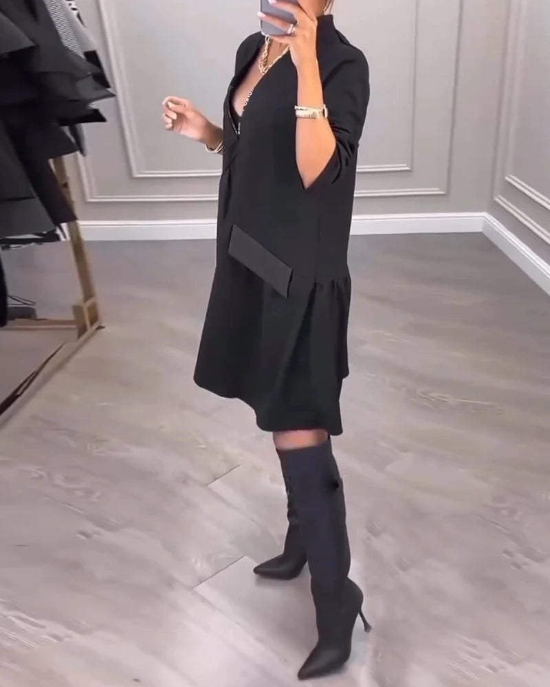 Zenfira™ | Abito Elegante con Scollatura a V e Spirito Artistico