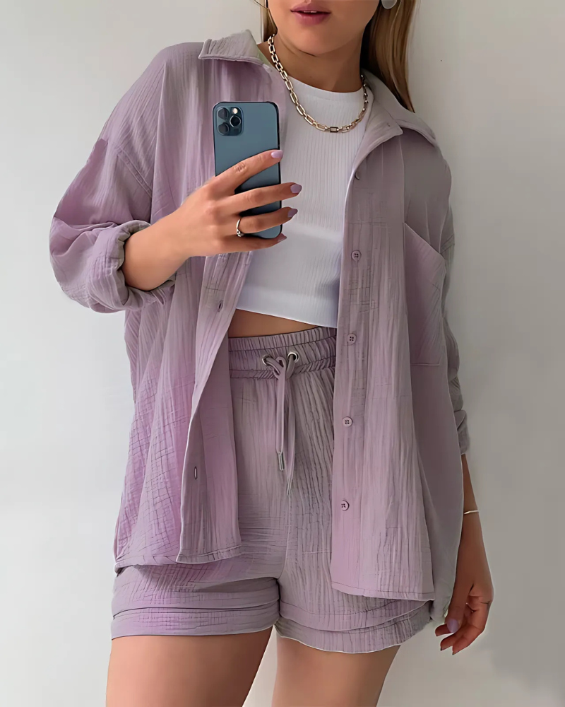 Gracie™ | Completo Corto Buttonato Testurizzato