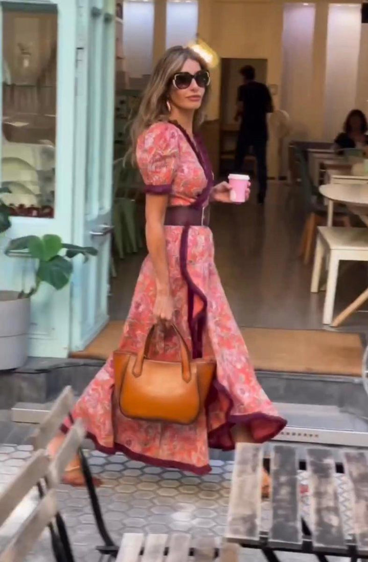 Elenas™ | Vestito Lungo Elegante con Maniche Puff e Gonna Asimmetrica