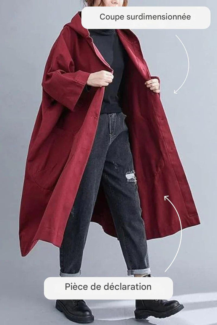 Zilo™ | Impermeabile Oversize Bordeaux