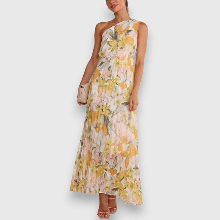 Usha™ | Abito Off-Shoulder Incantevole con Stampa Floreale