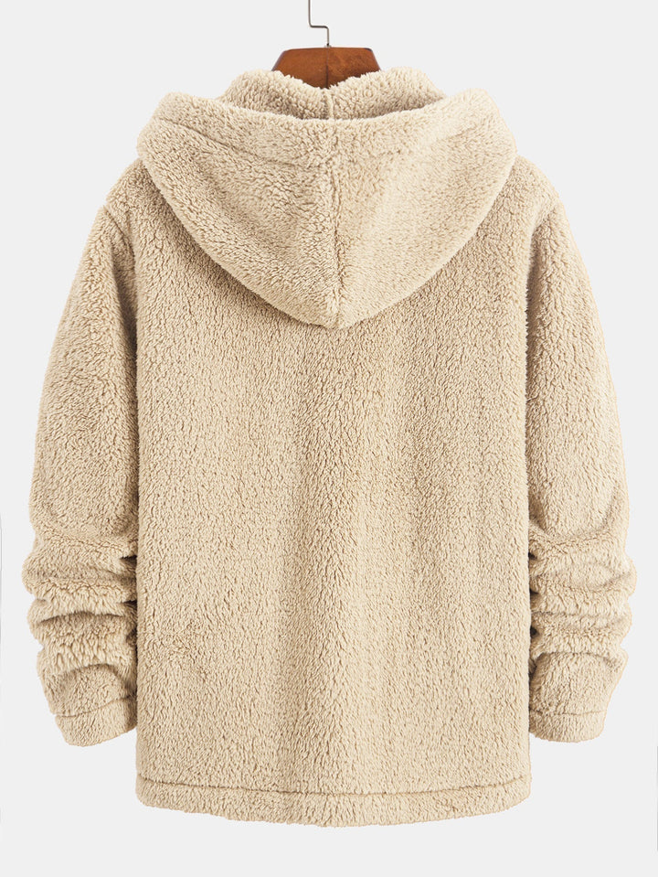 Ravo™ | Accogliente giacca in teddy-fleece con cappuccio e chiusura a bottoni