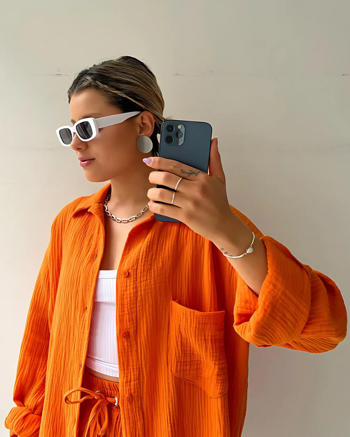 Gracie™ | Completo Corto Buttonato Testurizzato