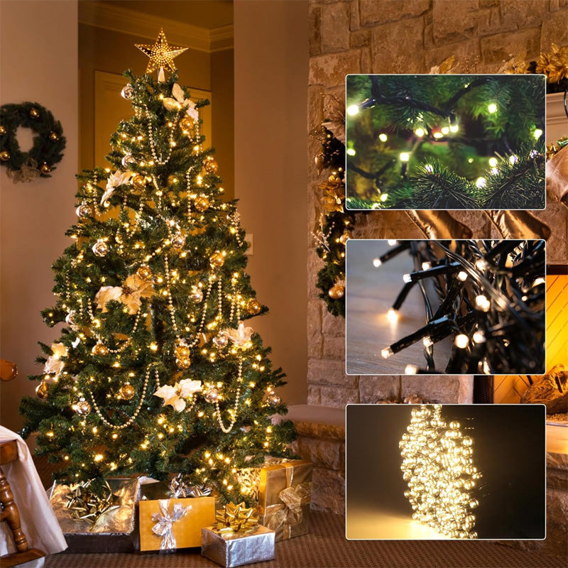 🎄 Stella a cinque punte con anello LED – Illuminazione per albero di Natale 🎄