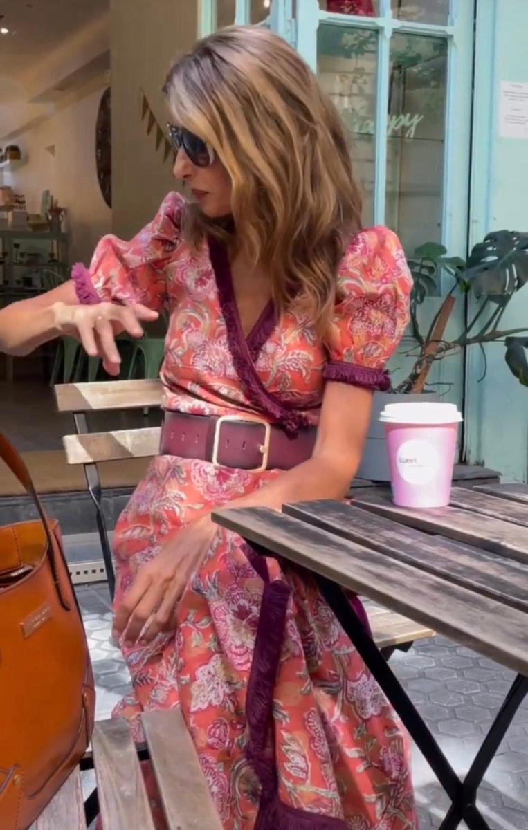 Sanne™ | Abito Maxi Rosa Elegante a Maniche Corte