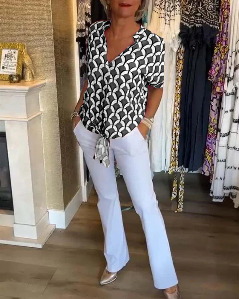 Marina™ | Blusa estiva elegante con dettaglio di bottone