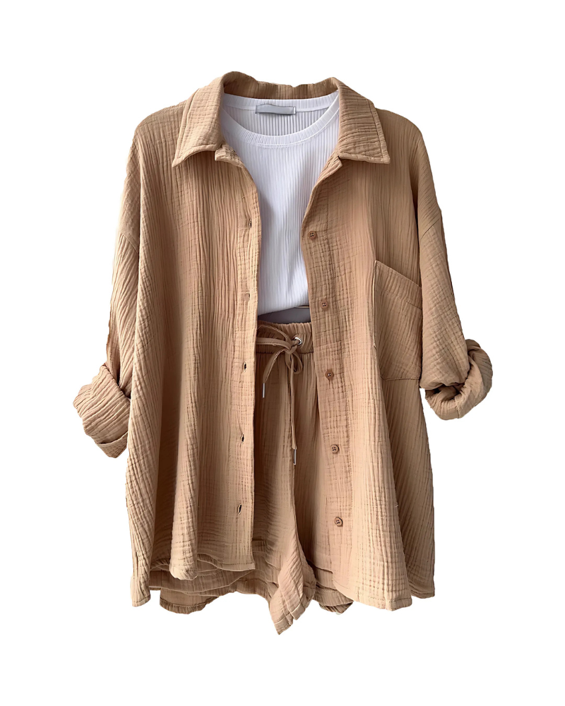 Gracie™ | Completo Corto Buttonato Testurizzato