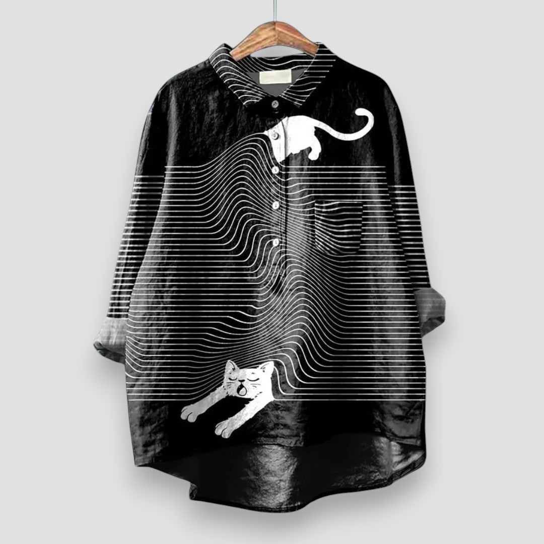 Jyla™ | Camicia Donna con Stampa di Cane Elegante