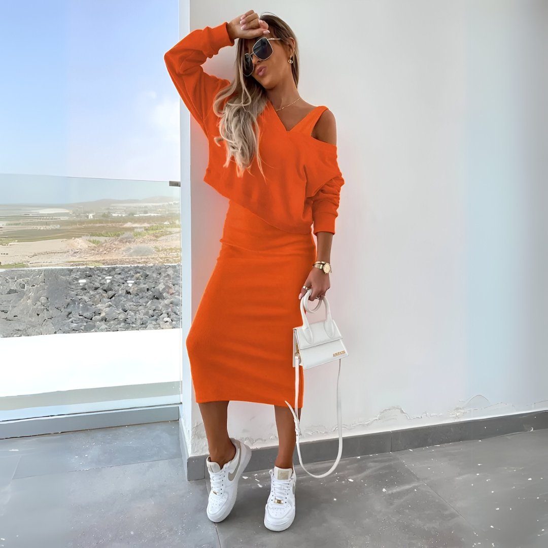 Bianca™ | Completo Elegante Top e Abito