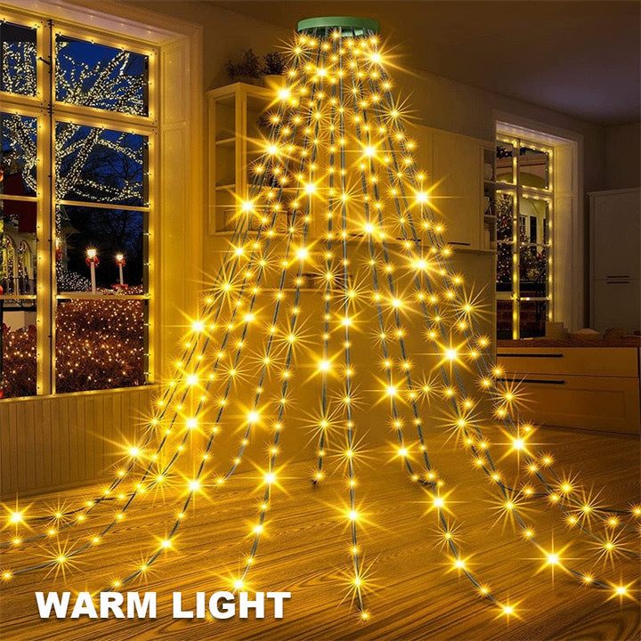🎄 Stella a cinque punte con anello LED – Illuminazione per albero di Natale 🎄