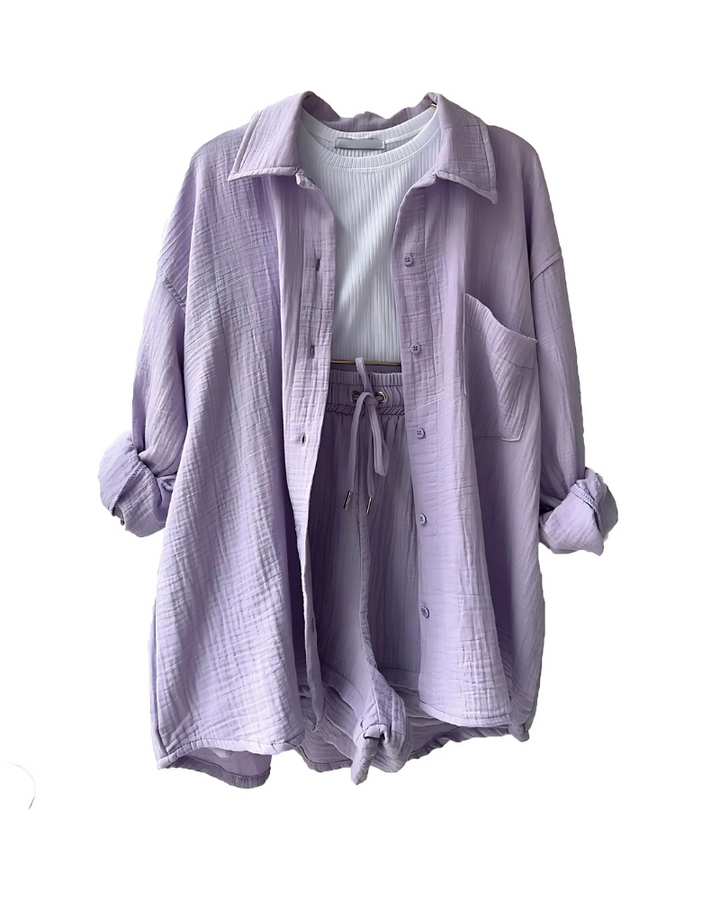 Gracie™ | Completo Corto Buttonato Testurizzato