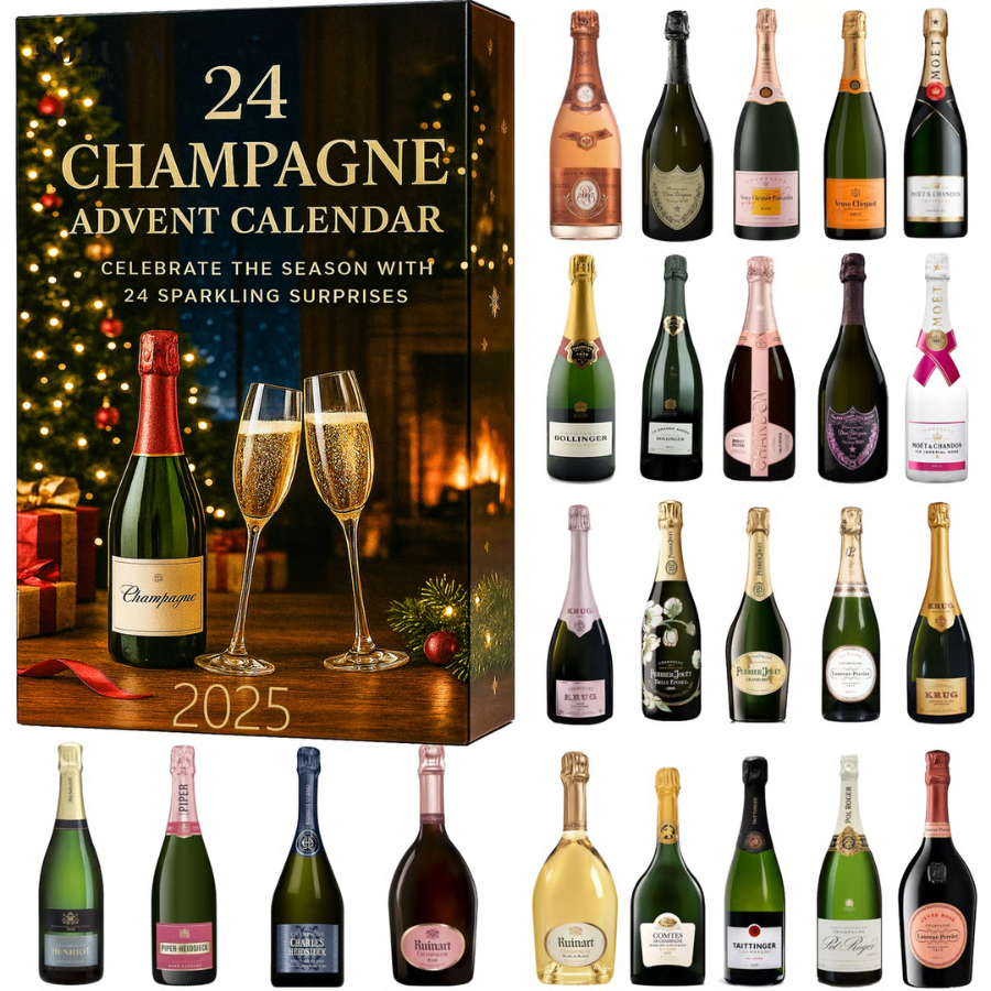 Calendario del Conteggio alla Champagne 2025 – 24 Giorni di Festa e Piacere 🥂🎄