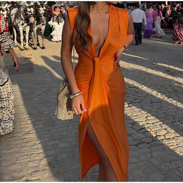 Elvia™ | Abito da sera con scollatura audace e silhouette elegante