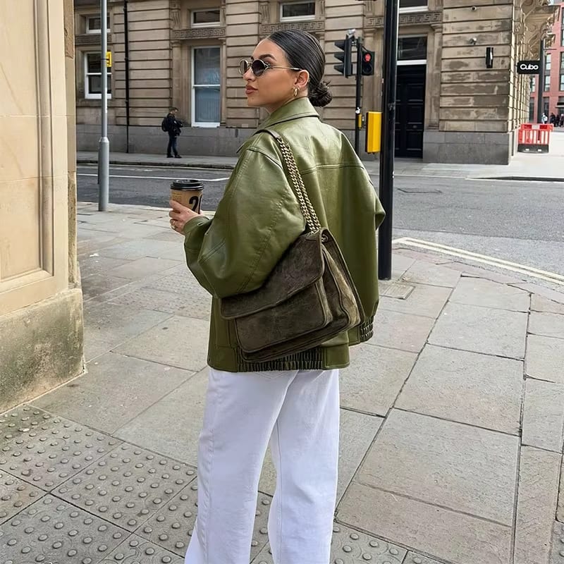 Worin™ | Giacca in Pelle Oversized con Eleganza Urbana