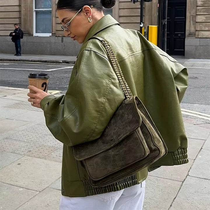 Worin™ | Giacca in Pelle Oversized con Eleganza Urbana