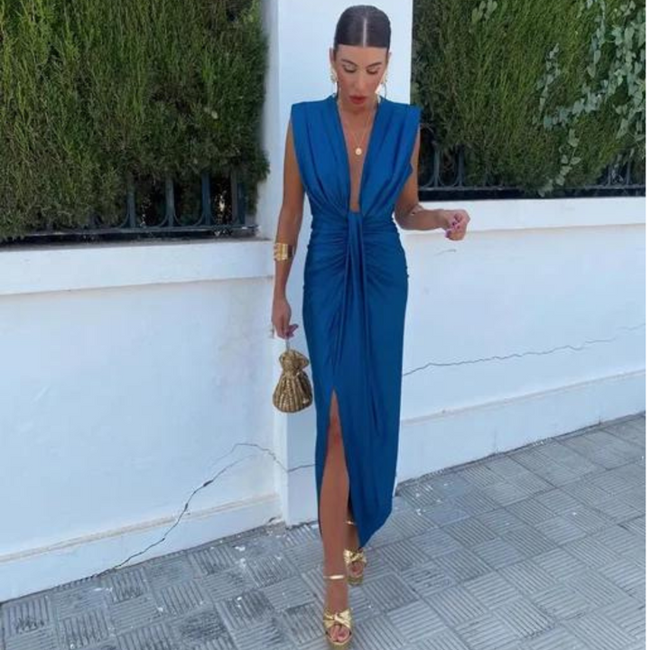 Elvia™ | Abito da sera con scollatura audace e silhouette elegante