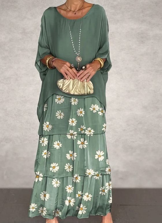 Solmora™ | Maxi Abito con Collo Rotondo Ampio