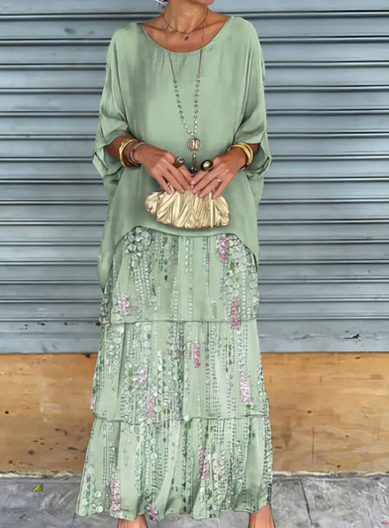 Solmora™ | Maxi Abito con Collo Rotondo Ampio