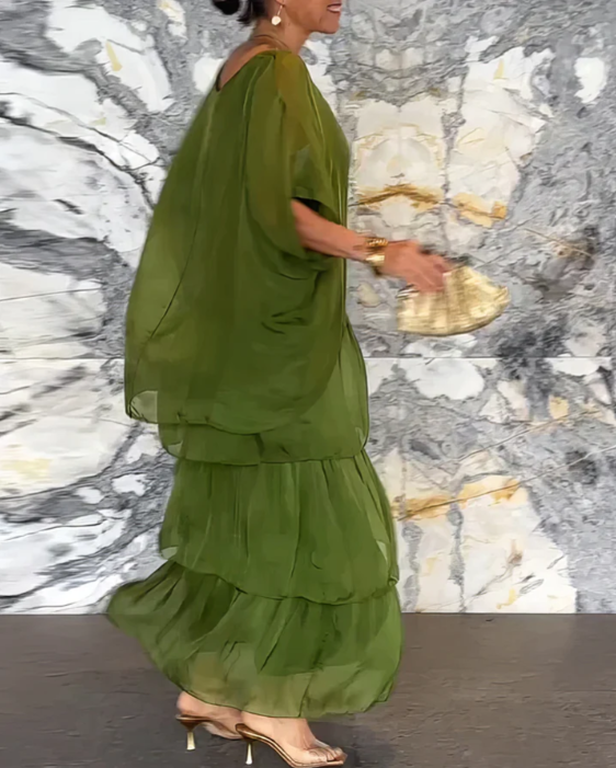 Solmora™ | Maxi Abito con Collo Rotondo Ampio