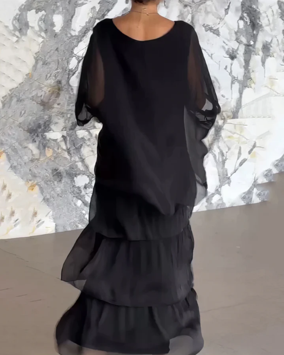 Solmora™ | Maxi Abito con Collo Rotondo Ampio