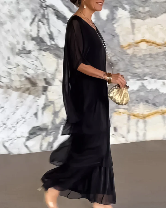 Solmora™ | Maxi Abito con Collo Rotondo Ampio