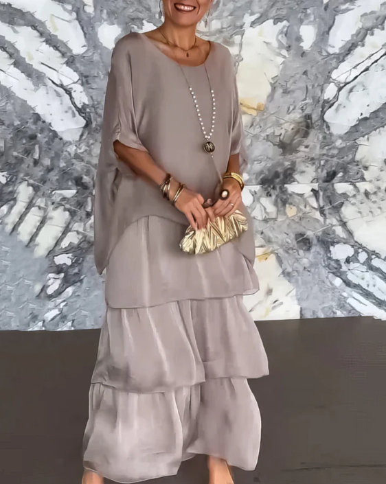 Solmora™ | Maxi Abito con Collo Rotondo Ampio