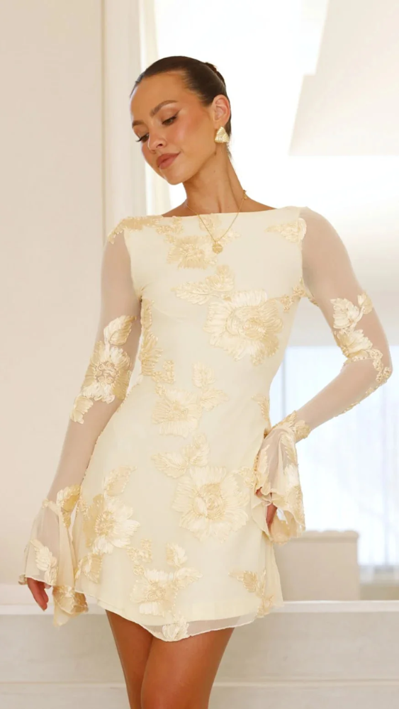 Helise™ | Abito Mini Elegante con Accenti Floreali