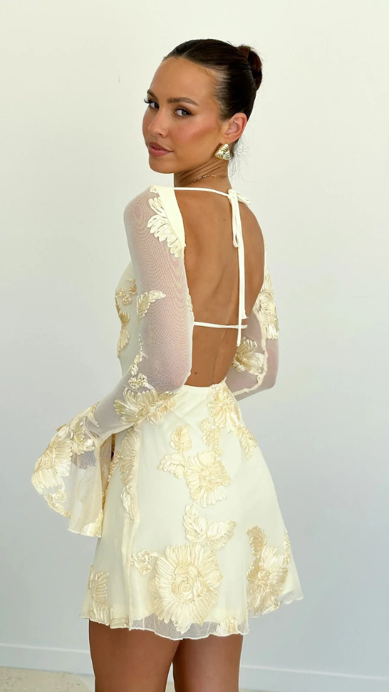 Helise™ | Abito Mini Elegante con Accenti Floreali