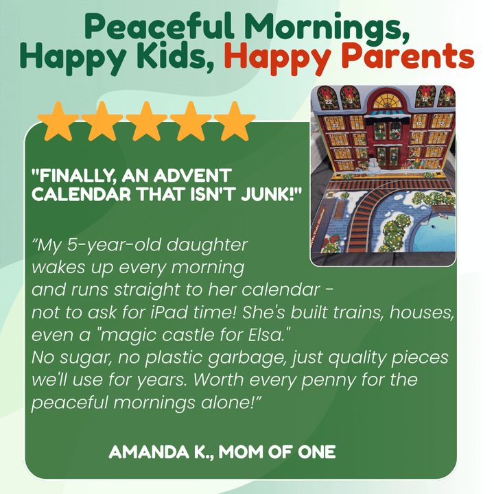 🎄 Calendario dell’Avvento con tessere magnetiche da costruzione