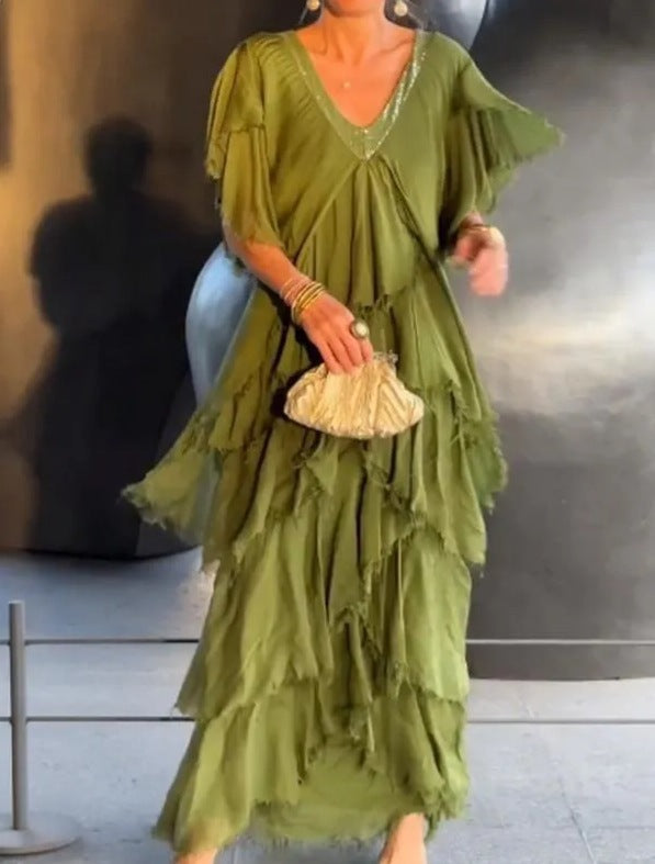 Elora™ | Elegante Abito Lungo con Motivo Floreale