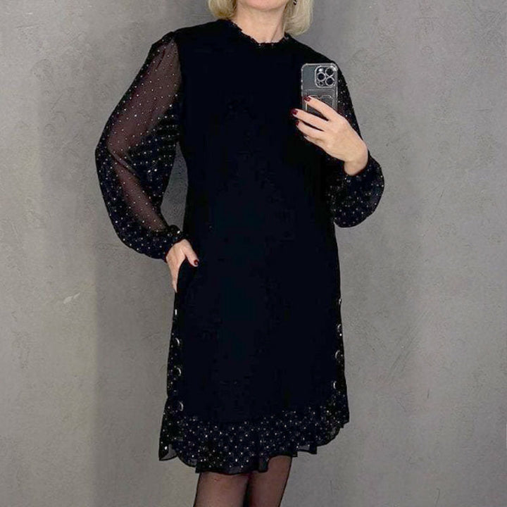 Astrarel™ | Abito elegante con scollo rotondo in zirconio