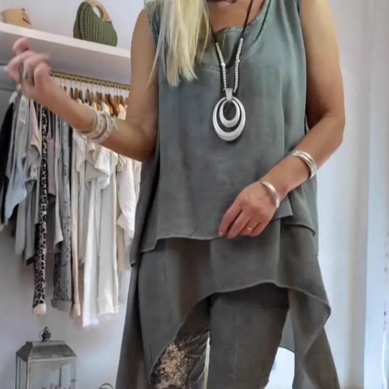 Lance™ | Completo stampato senza maniche - Top e pantaloni