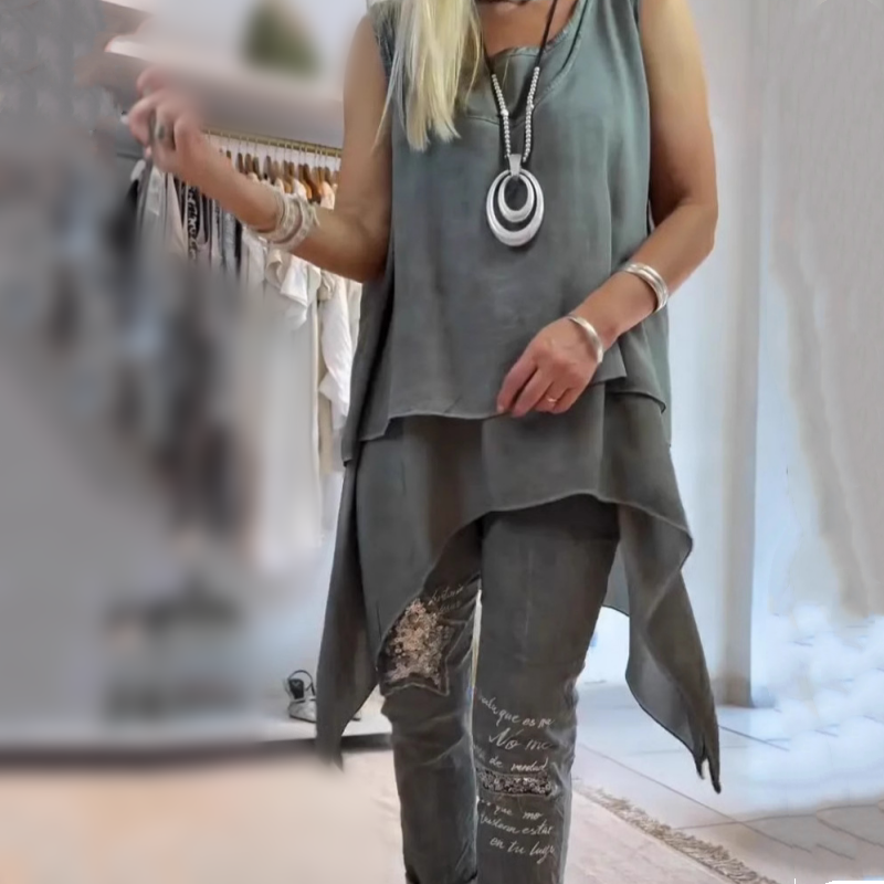 Lance™ | Completo stampato senza maniche - Top e pantaloni