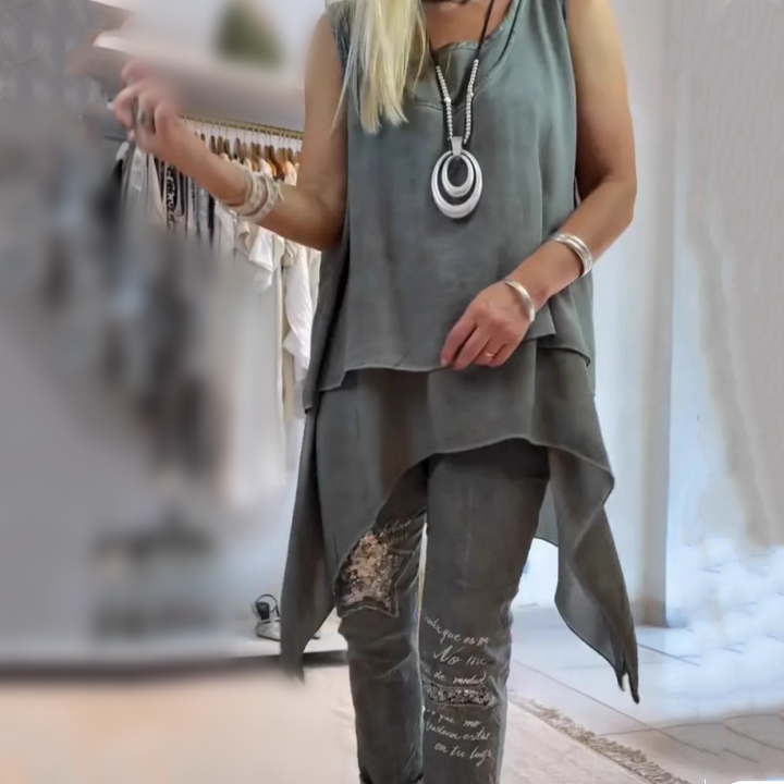 Lance™ | Completo stampato senza maniche - Top e pantaloni