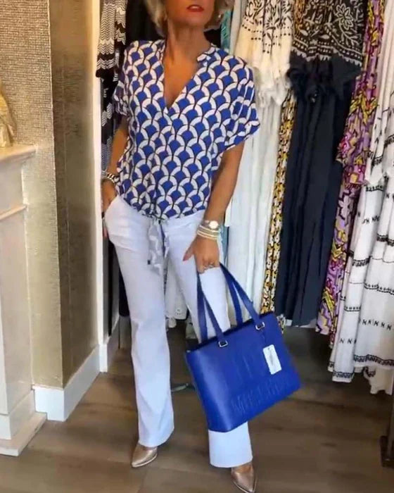 Marina™ | Blusa estiva elegante con dettaglio di bottone