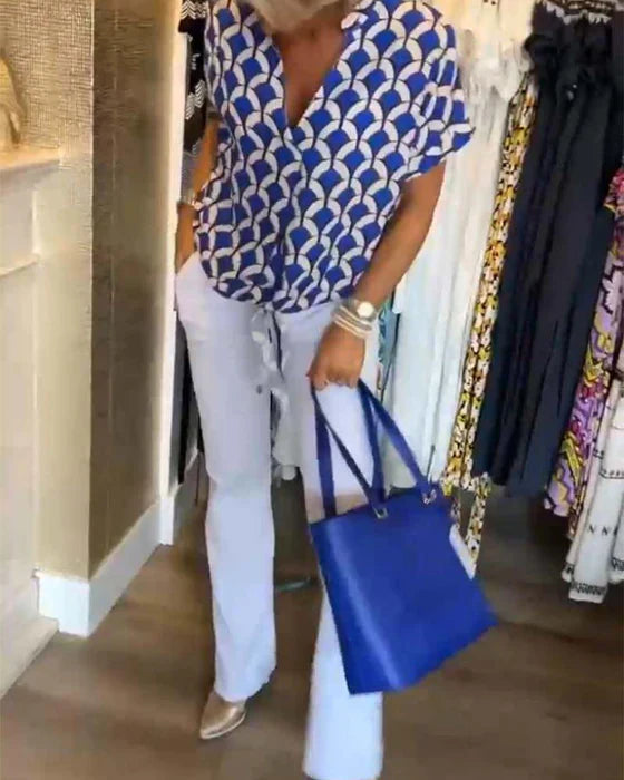 Marina™ | Blusa estiva elegante con dettaglio di bottone