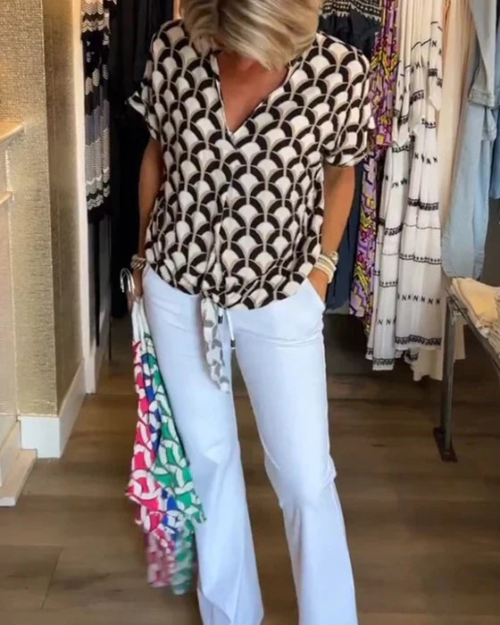 Marina™ | Blusa estiva elegante con dettaglio di bottone