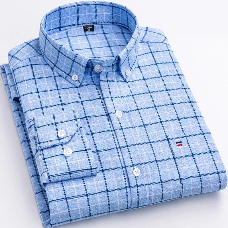 Liora™ | Camicia a Quadri Classica con un Tocco Contemporaneo